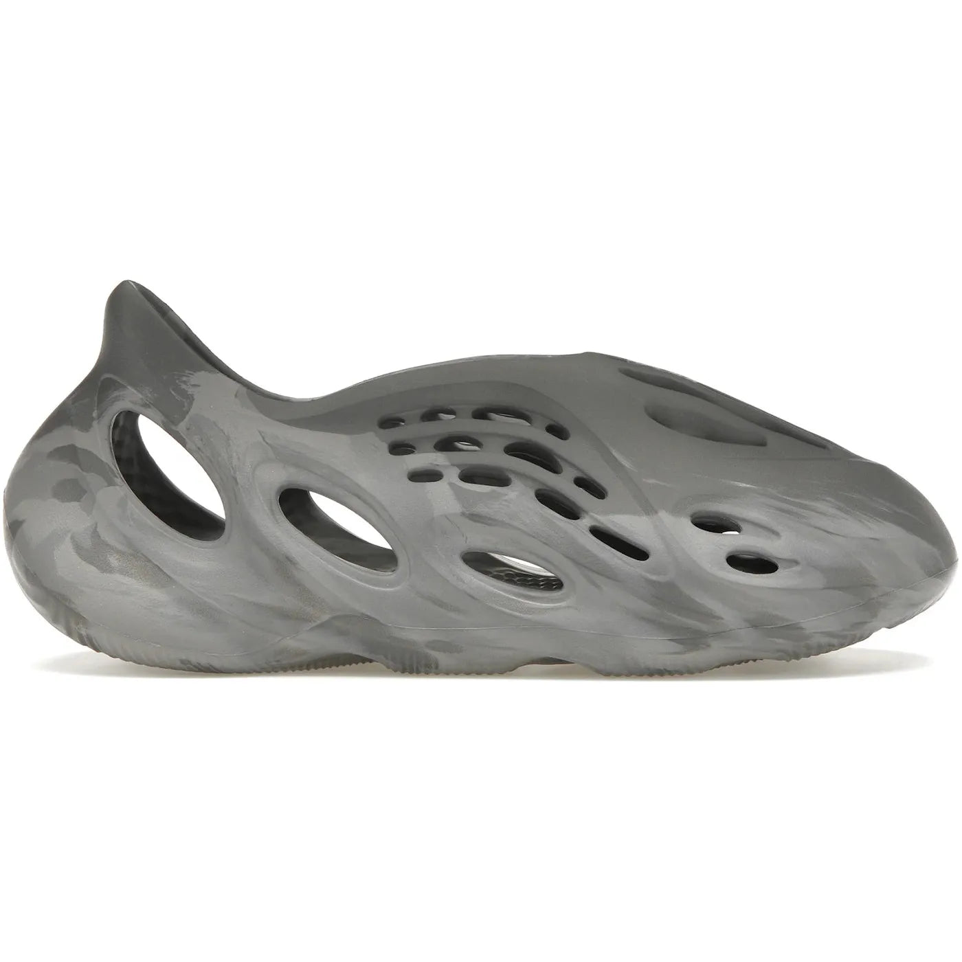 adidas Yeezy Foam RNR MX Granite side view – sleek sculpted foam silhouette in grey tones