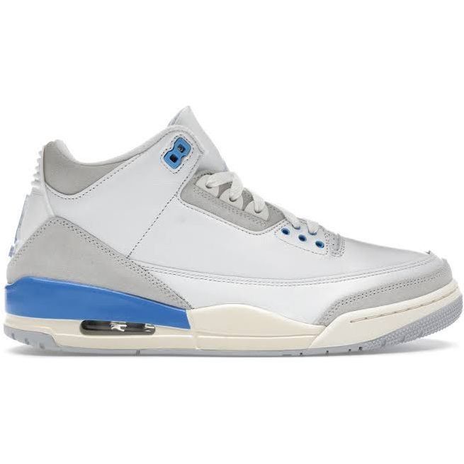 Jordan 3 Retro Lucky Shorts side view – white leather with green and black accents