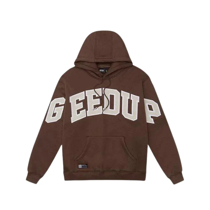 GEEDUP Team Logo Hoodie Brown/Light Grey