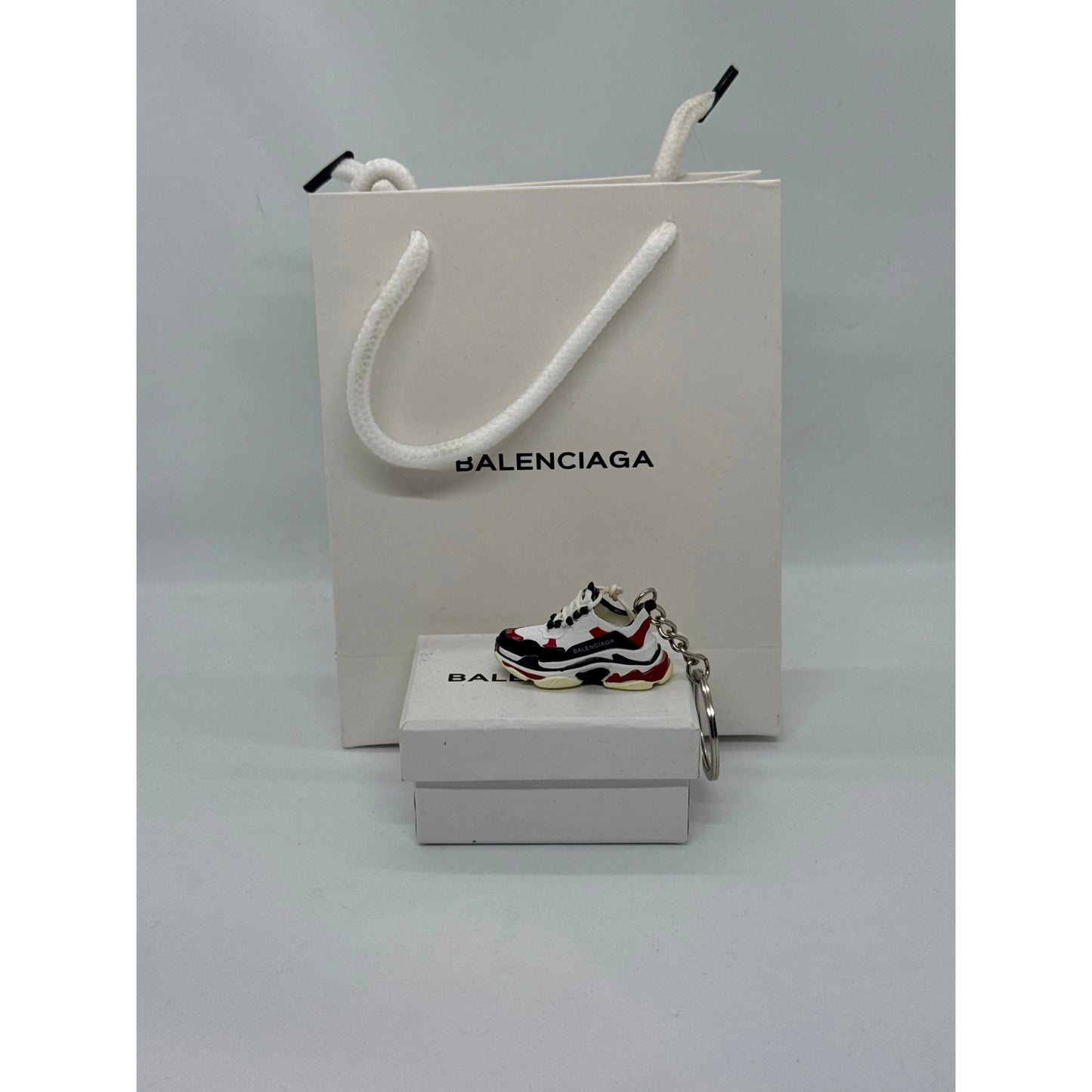 Balenciaga Triple S White Red Black Keychain