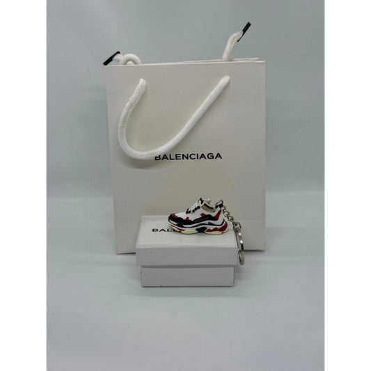 Balenciaga Triple S White Red Black Keychain