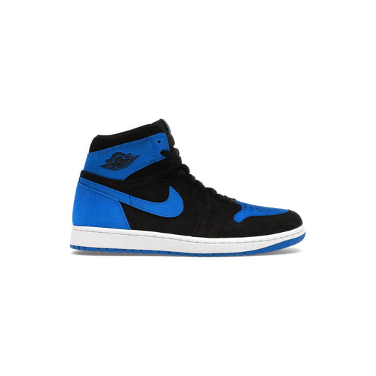 "Air Jordan 1 Royal Reimagined worn with streetwear – on-foot lifestyle photo"