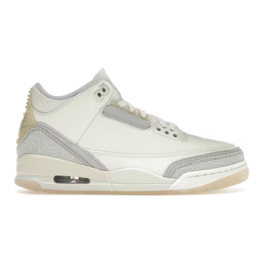 Jordan 3 Retro Craft Ivory front view – premium ivory leather with subtle gray and cream accents