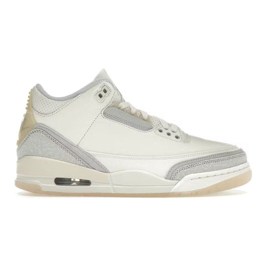 Jordan 3 Retro Craft Ivory front view – premium ivory leather with subtle gray and cream accents