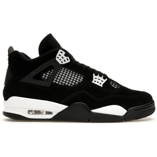 Jordan 4 Retro White Thunder front view – crisp white upper with classic cage and panel design