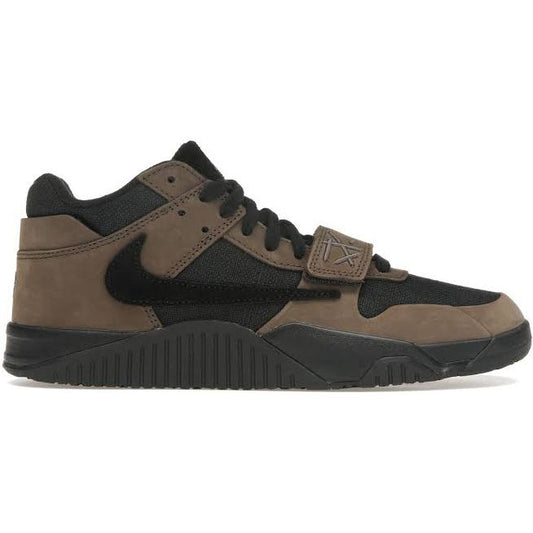 Jordan Jumpman Jack TR Travis Scott Dark Mocha side view – brown suede and canvas sneaker