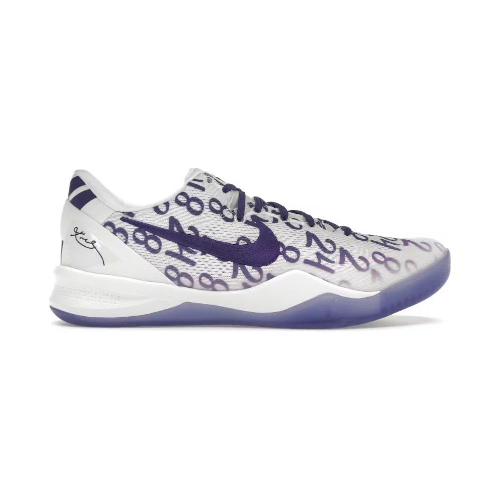 Nike Kobe 8 Protro Court Purple sneakers with purple and black design, featuring signature Kobe Bryant branding and advanced performance features for on-court comfort.