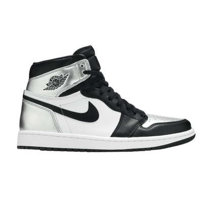 Nike Air Jordan 1 High "Silver Toe" (W) – Women’s authentic retro sneakers, silver and black colorway, cheap price, fast shipping included