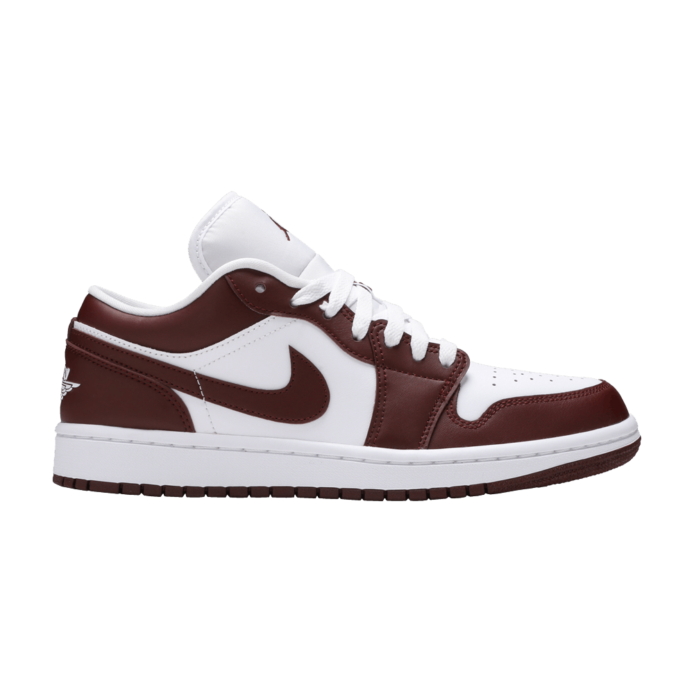 Nike Air Jordan 1 Low Team Red women’s sneakers in white and burgundy, authentic with fast shipping and cheap prices in Australia