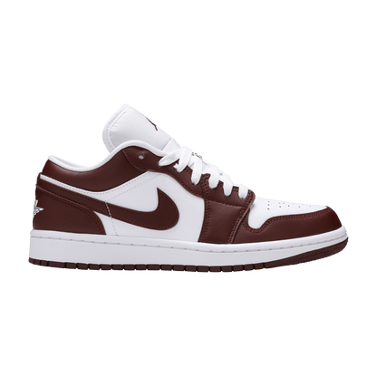Nike Air Jordan 1 Low Team Red women’s sneakers in white and burgundy, authentic with fast shipping and cheap prices in Australia