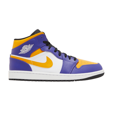 Nike Air Jordan 1 Mid Lakers in purple and gold, authentic with cheap prices and fast shipping in Australia
