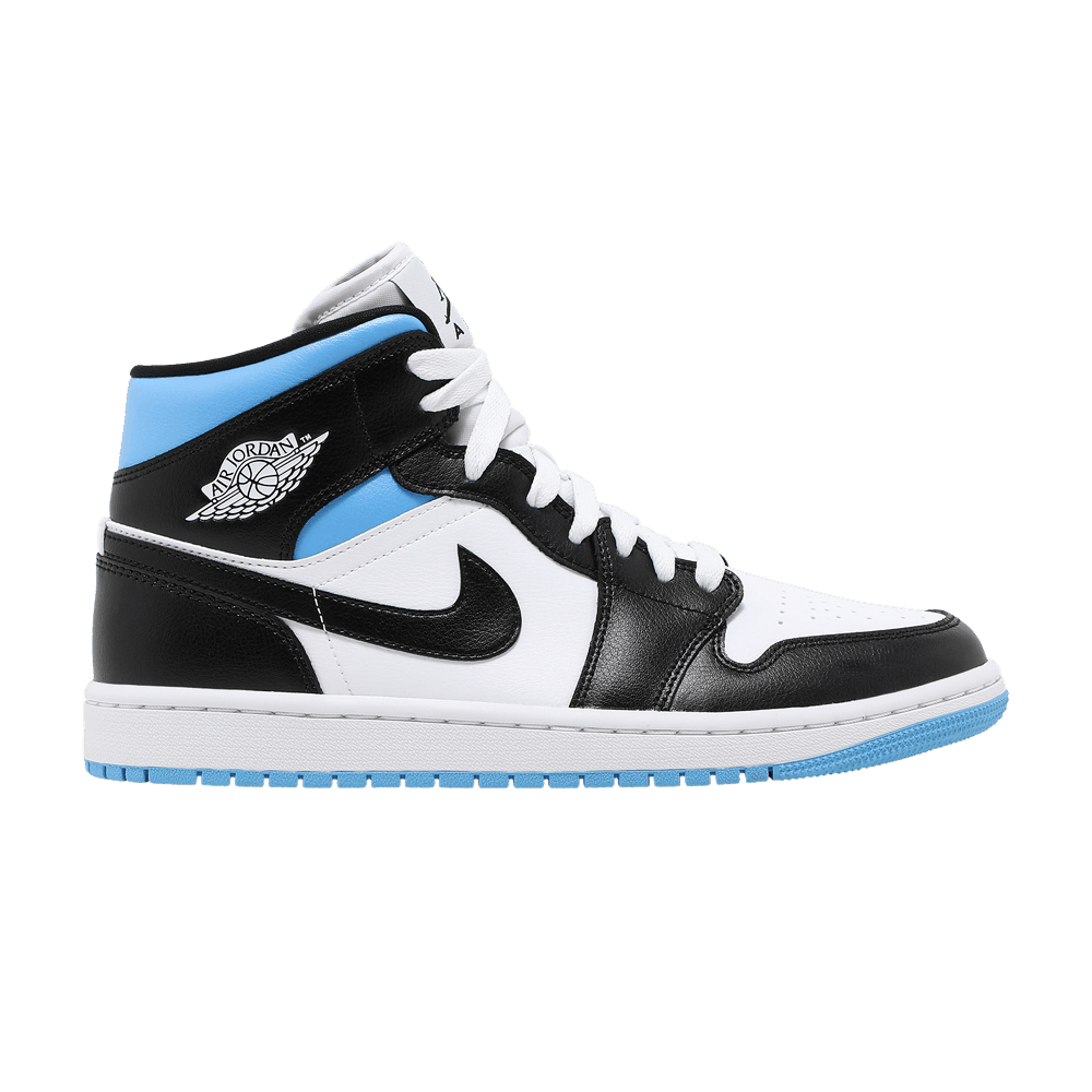 Nike Air Jordan 1 Mid University Blue women’s sneakers with UNC colorway, free shipping and 100% authentic in Australia