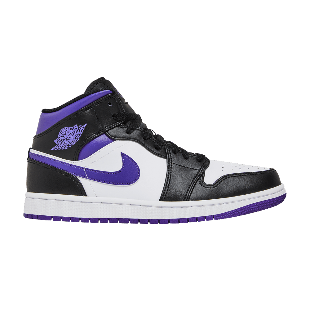 Nike Air Jordan 1 Mid White Black Purple sneakers, authentic with fast shipping and cheap prices in Australia