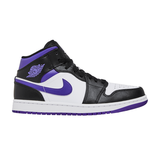 Nike Air Jordan 1 Mid White Black Purple sneakers, authentic with fast shipping and cheap prices in Australia