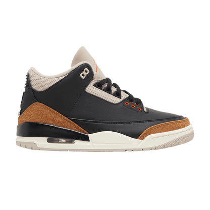 Nike Air Jordan 3 Desert Elephant sneakers in black leather with brown and tan accents, 100% authentic with free shipping in Australia