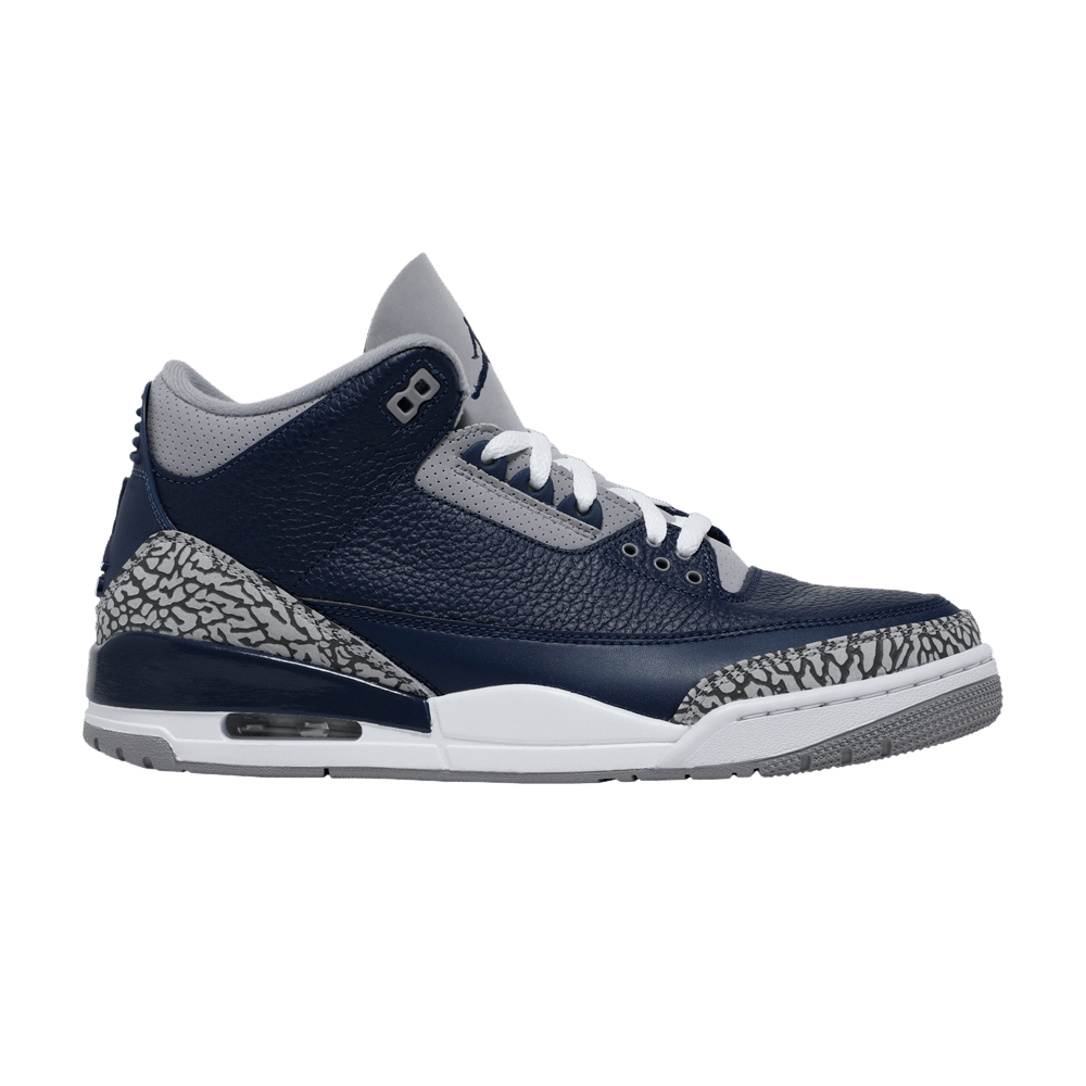Nike Air Jordan 3 Georgetown sneakers in navy and grey leather, 100% authentic with free shipping available in Australia