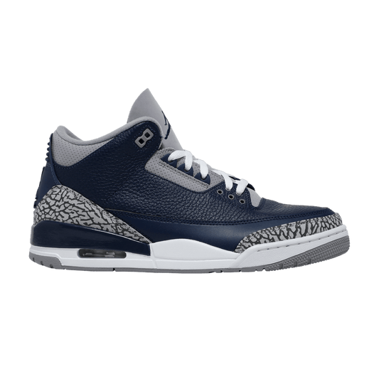 Nike Air Jordan 3 Georgetown sneakers in navy and grey leather, 100% authentic with free shipping available in Australia