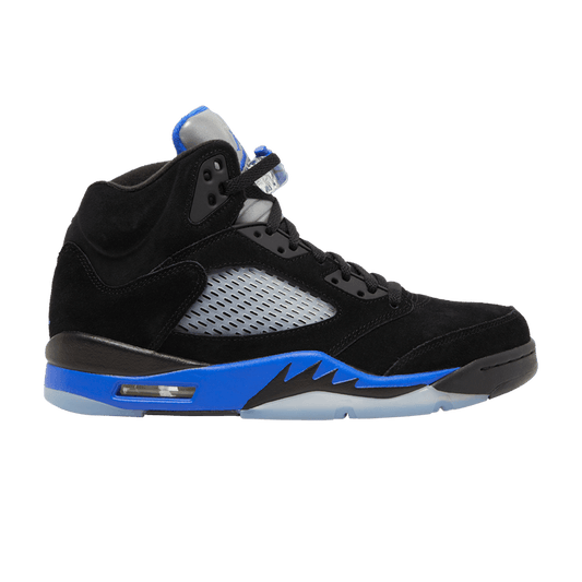 Nike Air Jordan 5 Racer Blue sneakers with black suede and royal blue accents, 100% authentic and free shipping in Australia