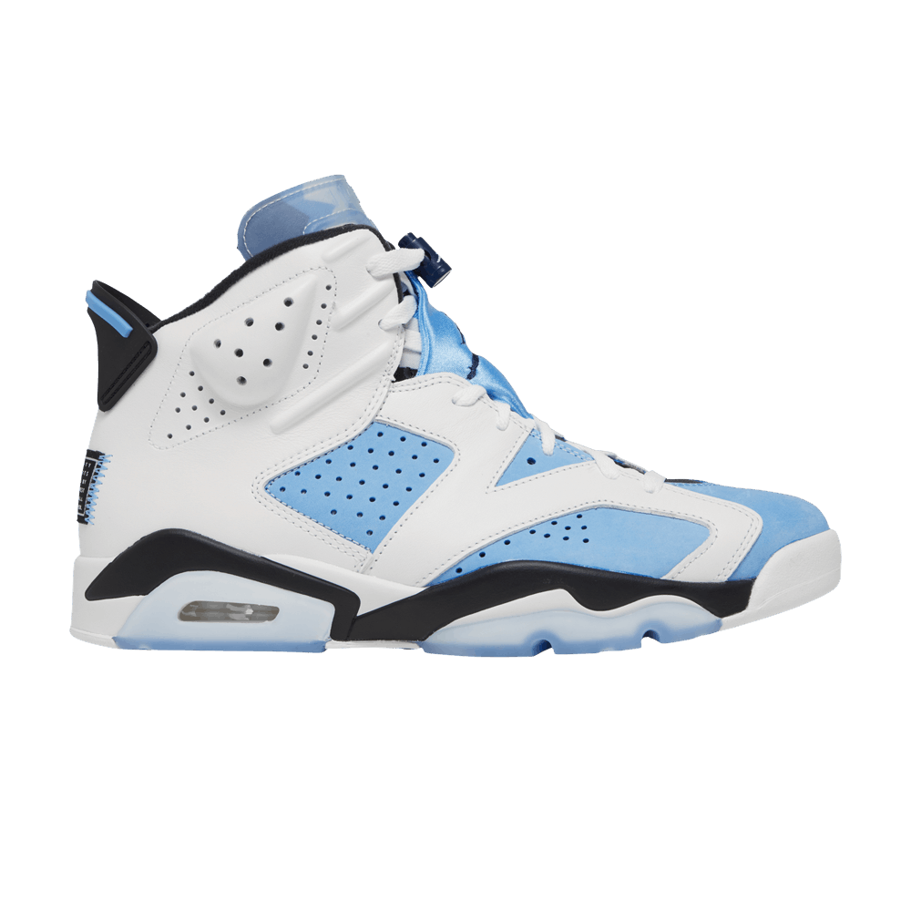 Nike Air Jordan 6 UNC sneakers in University Blue and white leather, 100% authentic with free shipping available in Australia