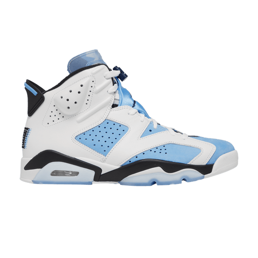 Nike Air Jordan 6 UNC sneakers in University Blue and white leather, 100% authentic with free shipping available in Australia