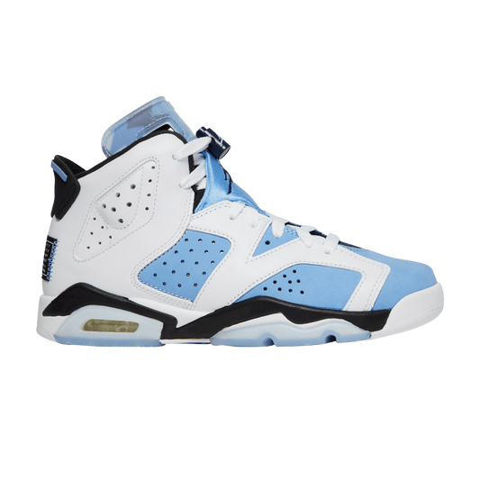 Nike Air Jordan 6 UNC GS sneakers in University Blue and white leather, 100% authentic with free shipping in Australia