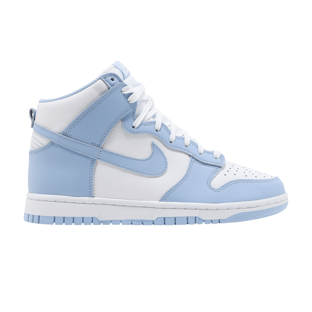 Nike Dunk High Aluminum women’s sneakers in blue and white leather, 100% authentic with free shipping in Australia