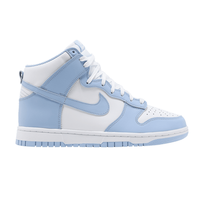 Nike Dunk High Aluminum women’s sneakers in blue and white leather, 100% authentic with free shipping in Australia