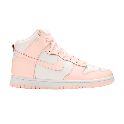 Nike Dunk High Crimson Tint women’s sneakers in soft pink and white leather, 100% authentic with free shipping in Australia
