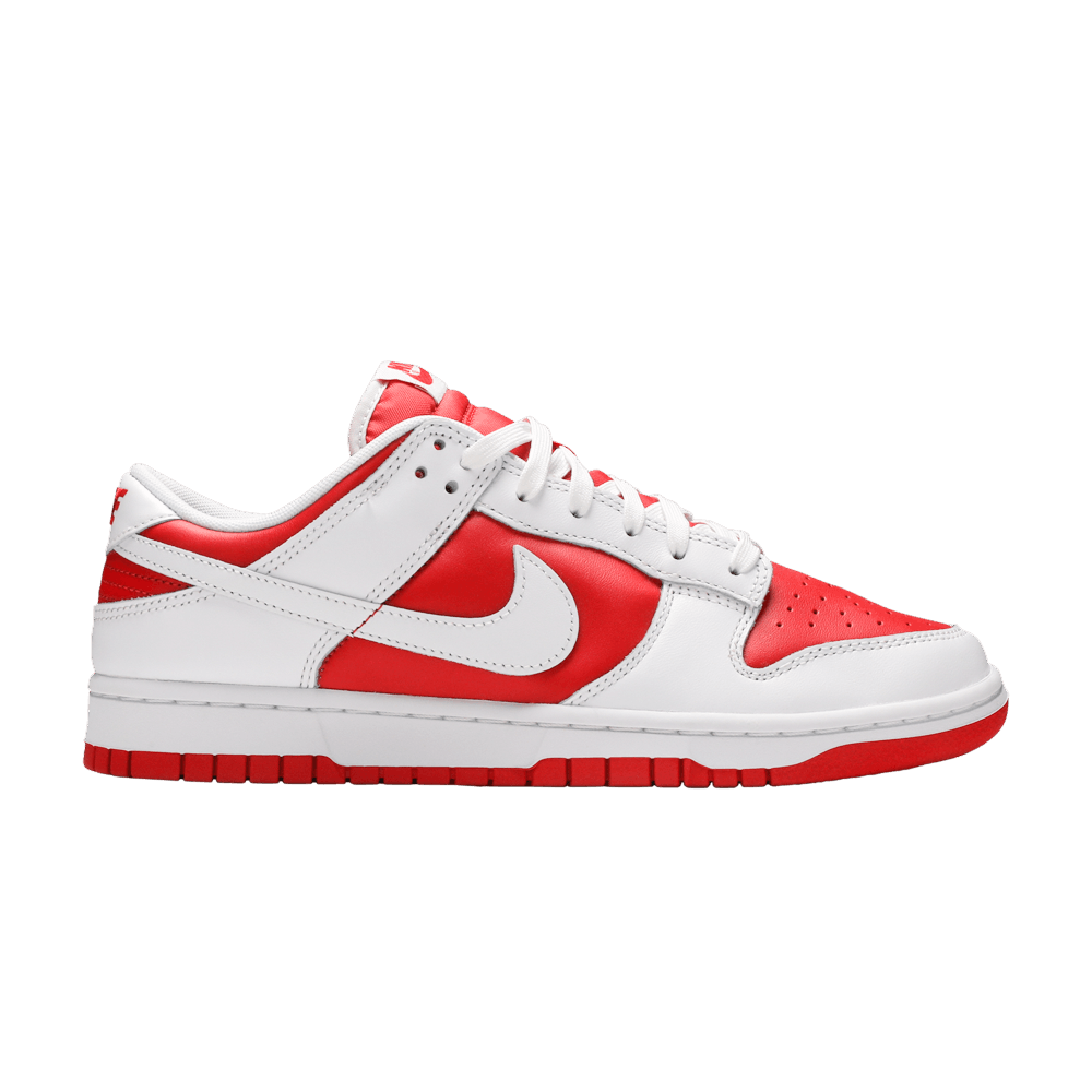 Nike Dunk Low Championship Red sneakers in red and white leather, 100% authentic with free shipping in Australia