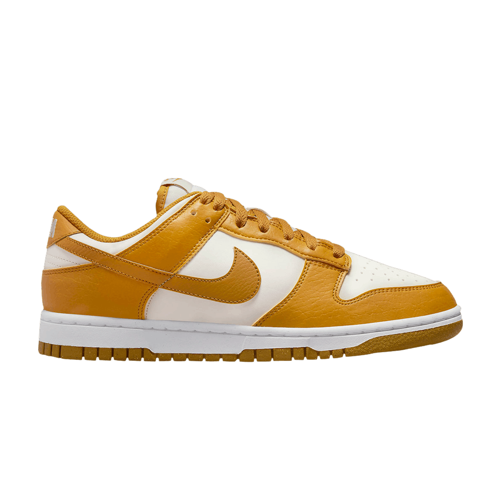 Nike Dunk Low Next Nature Curry W sneakers in sustainable brown and white leather, 100% authentic with free shipping in Australia
