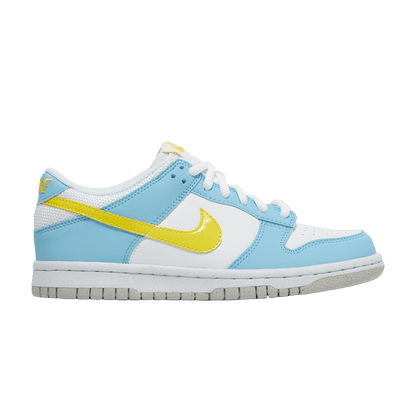 Nike Dunk Low Homer Simpson GS sneakers in light blue, yellow, and white, 100% authentic with free shipping available in Australia