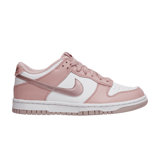 Nike Dunk Low Pink Velvet GS sneakers in soft pink suede with velvet heel, 100% authentic and free shipping available in Australia