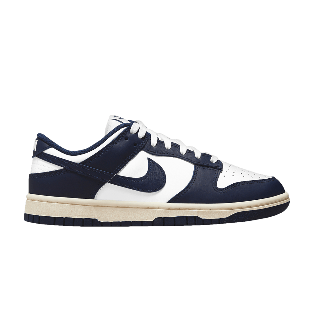 Nike Dunk Low Vintage Navy W sneakers in navy and white leather, 100% authentic with free shipping available in Australia