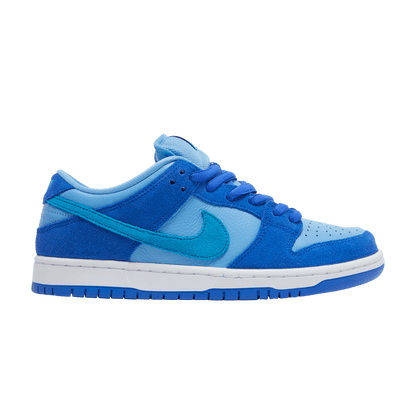 Nike SB Dunk Low Blue Raspberry sneakers in bright blue suede with fruity graphics, 100% authentic and free shipping in Australia