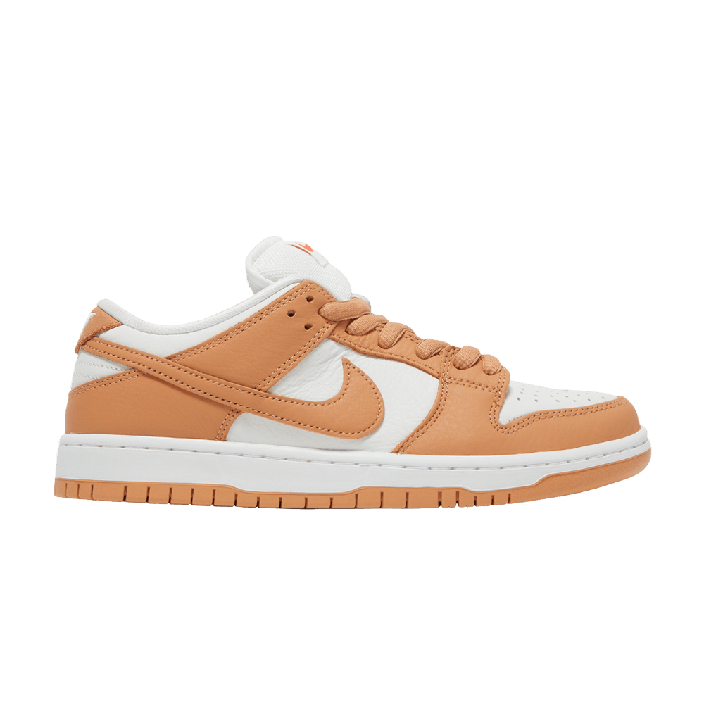 Nike SB Dunk Low Light Cognac sneakers with white leather and tan overlays, 100% authentic and free shipping available in Australia