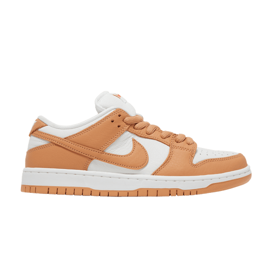 Nike SB Dunk Low Light Cognac sneakers with white leather and tan overlays, 100% authentic and free shipping available in Australia